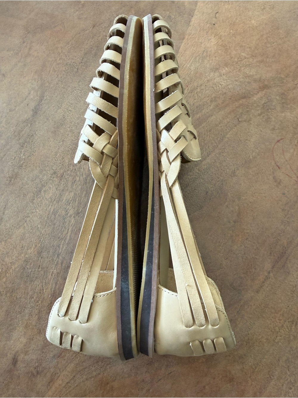 Quince Women’s 100% Leather Huarache Flats in Color Cashew US 8.5 - Picture 8 of 8